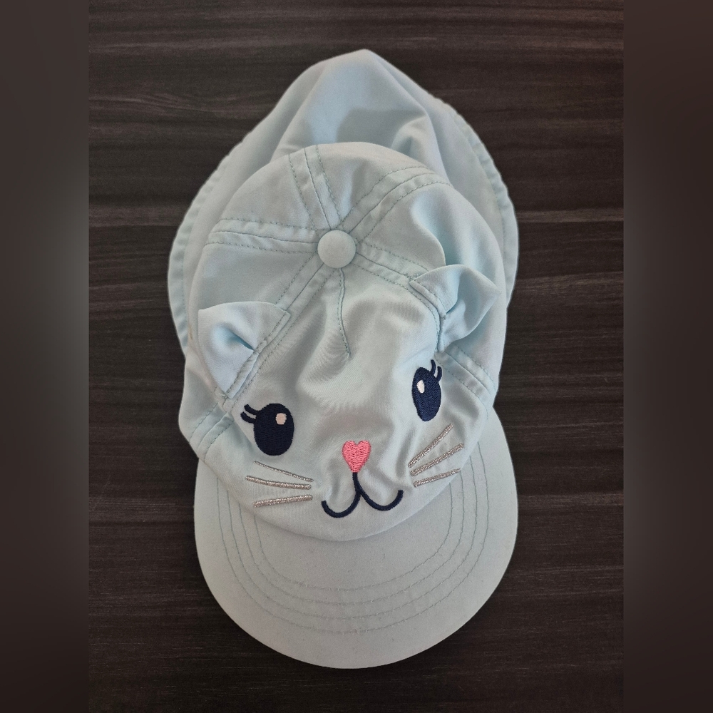 Carter's Light Blue Cat Face Kids Hat